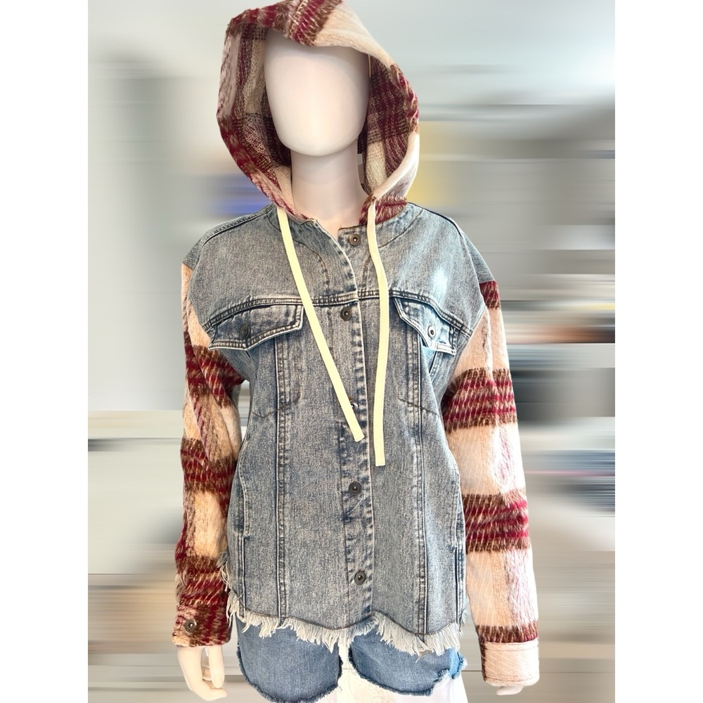 Long sleeve Sherpa detail Jean jacket S M L - Picture 5 of 9
